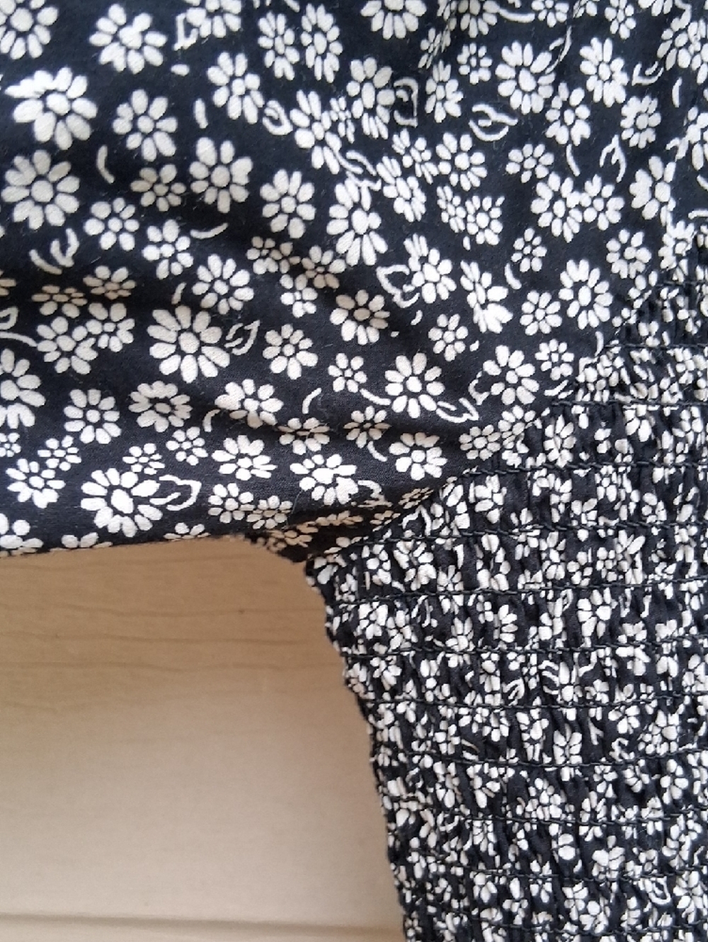 Madewell Black Floral Smocked Square-Neck Mini Dress - Picture 5 of 14